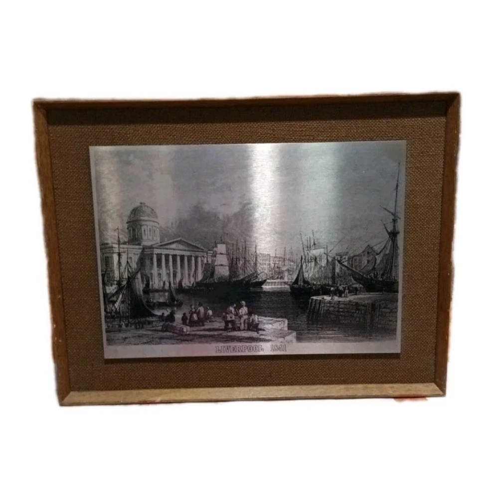 Vintage Liverpool 1841 Depiction Steel Etched Steel Face